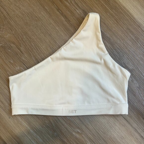 SET Active Tops - SET ACTIVE LUXFORM IVORY ONE SHOULDER SPORTS BRA